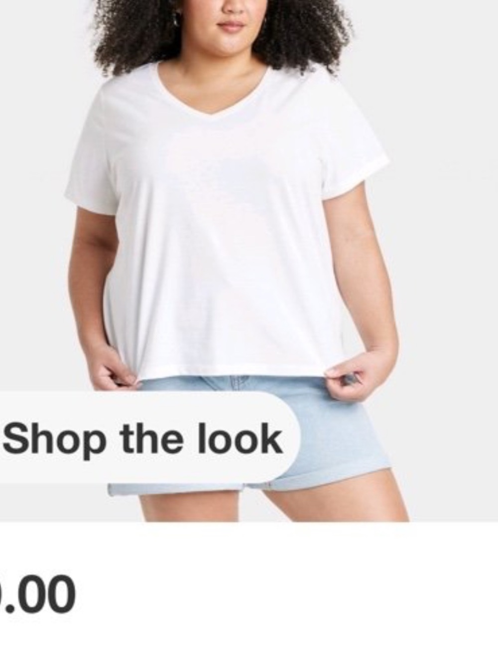 The Ava & Viv Women's T-Shirt Top in whiteis a plus-size (3X) V-neck top